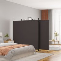 Berkfield Home 3-Panel Room Divider Brown 525x180 cm Fabric