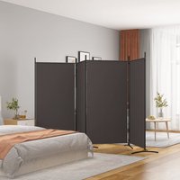 Berkfield Home 4-Panel Room Divider Brown 346x180 cm Fabric