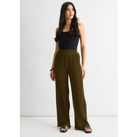 Plisse Loungewear Wide Leg Trouser Dark