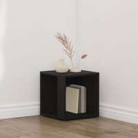 Berkfield Home Side Table Black Oak 33x33x34, 5 cm Engineered Wood