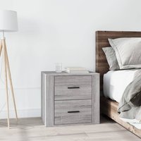 Berkfield Home Bedside Cabinet Grey Sonoma 50x39x47 cm | Size: 50 x 39 x 47 cm