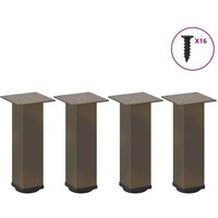 Berkfield Home Coffee Table Legs 4 pcs Natural Steel 30-32 cm Steel in Brown
