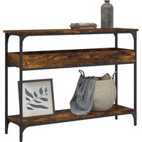 Berkfield Home Console Table with Shelf Smoked Oak 100x29x75cm Engineered Wood in Brown | Size: 100 x 29 x 75 cm