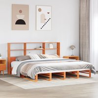 Berkfield Home Bookcase Bed without Mattress Wax Brown 180x200 cm Super King Solid Wood in White