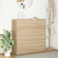 Berkfield Home Sideboard Sonoma Oak 100x35x99 cm Engineered Wood in Brown | Size: 100 x 35 x 99 cm