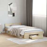Berkfield Home Bed Frame with Drawer without Mattress Sonoma Oak 90x200 cm in Brown