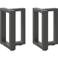 Berkfield Home Coffee Table Legs T-Shaped 2 pcs Anthracite 38x25x(42-43) cm Steel in Black