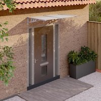 Berkfield Home Door Canopy Grey & Transparent 152.5x90 cm Polycarbonate in Clear