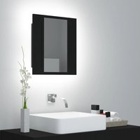 Berkfield Home LED Bathroom Mirror Cabinet Black 40x12x45 cm | Size: 40 x 12 x 45 cm