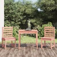 Berkfield Home 3 Piece Garden Bistro Set Solid Wood Douglas in Brown