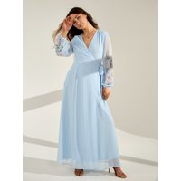 W. Reena Wrap Style embroidered Maxi Dress