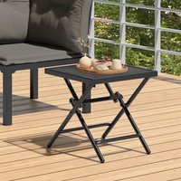 Berkfield Home Folding Garden Table Anthracite 38x38x38 cm Steel Mesh in Black | Size: 38 x 38 x 38 cm