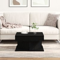 Berkfield Home Black Oak Coffee Table - 57x57x30 cm - Engineered Wood | Size: 57 x 57 x 30 cm