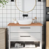 Berkfield Home Bathroom Countertop 100x60x2.5 cm Solid Wood Beech in Brown
