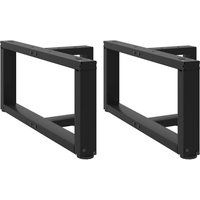 Berkfield Home Coffee Table Legs T-Shaped 2 pcs Black 70x25x(30-31) cm Steel