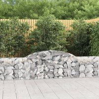 Berkfield Home Arched Gabion Baskets 9 pcs 300x30x60/80 cm Galvanised Iron in Silver