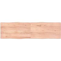 Berkfield Home Table Top Light Brown 180x50x(2-4)cm Treated Solid Wood Live Edge