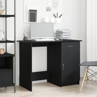 Berkfield Home Desk Black Oak Engineered Wood 100x50x76 cm Durable | Size: 100 x 50 x 76 cm