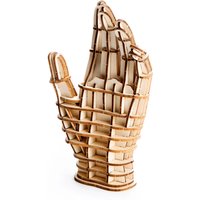 Kikkerland 3D Wooden Puzzle Laser Cut Hand in Brown