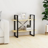Berkfield Home 2-Tier Book Cabinet 80x30x70 cm Solid Pine Wood in Brown | Size: 80 x 30 x 70 cm