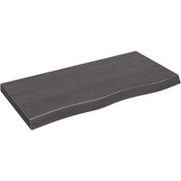 Berkfield Home Wall Shelf Dark Grey 100x50x(2-6) cm Treated Solid Wood Oak in Brown