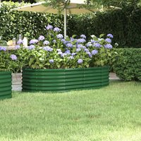 Berkfield Home Garden Raised Bed Powder-coated Steel 152x80x36 cm Green | Size: 152 x 80 x 36 cm