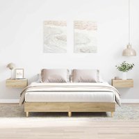 Berkfield Home Bed Frame No Mattress Sonoma Oak 140x200 cm Engineered Wood in Brown