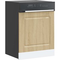 Berkfield Home Dishwasher Panel Kalmar Sonoma Oak 60x1.5x67 cm Engineered Wood in Brown