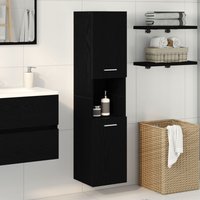 Berkfield Home Black Oak Bathroom Wall Cabinet, 30x30x130 cm, Made from Engineered Wood | Size: 30 x 30 x 130 cm