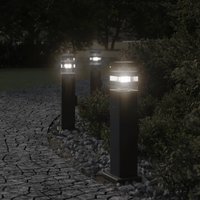 Berkfield Home Outdoor Floor Lamps with Outlet 3pcs Black 50 cm Aluminium