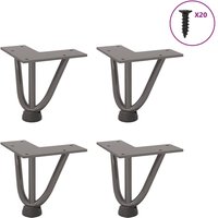 Berkfield Home Hairpin Table Legs 4 pcs Natural Steel 10 cm Solid Steel in Brown