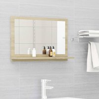 Berkfield Home Bathroom Mirror Sonoma Oak 60x10.5x37 cm Engineered Wood in Brown