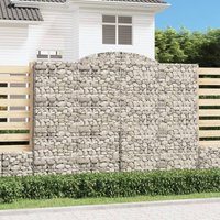 Berkfield Home Arched Gabion Baskets 3 pcs 300x50x220/240 cm Galvanised Iron in Silver