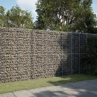 Berkfield Home Gabion Basket with Cover 350x100x200 cm Galvanised Iron in Silver | Size: 350 x 100 x 200 cm