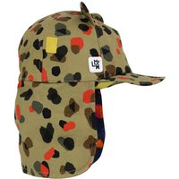 Little Hotdog Watson Leopard Neutral Cub Hat with Neck Flap in Khaki | Size: 6-8 Years