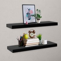 Berkfield Home Floating Wall Shelves 2 pcs Black 80x20x3.8 cm
