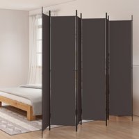 Berkfield Home 6-Panel Room Divider Brown 300x220 cm Fabric