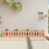 Berkfield Home Garden Raised Bed with Fence Design 200x30x30 cm Solid Wood Douglas in Brown | Size: 200 x 30 x 30 cm
