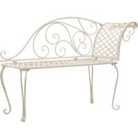 Berkfield Home Garden Chaise Lounge 128 cm Metal Antique White