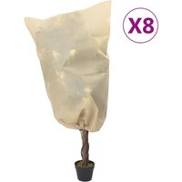 Berkfield Home Plant Fleece Covers with Drawstring 8 pcs 70 g/m² 0.8x1.2 m in Beige