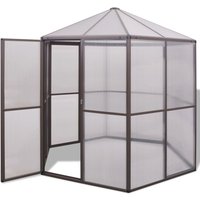 Berkfield Home Greenhouse Aluminium 240x211x232 cm in Brown | Size: 240 x 211 x 232 cm