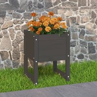 Berkfield Home Planter Grey 40x40x52.5 cm Solid Wood Pine