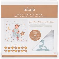 Lulujo Single Cotton Swaddle & Cards Gift Set- Written in the Stars
