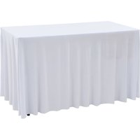 Berkfield Home 2 pcs Stretch Table Covers with Skirt 183x76x74 cm White | Size: 183 x 76 x 74 cm