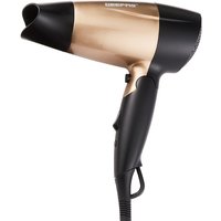 Geepas 1600W Powerful Travel Hair Dryer with Foldable Handle 2-Speed & 2 Heat Settings in Gold