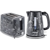 Geepas Skye Collection 1.7L Kettle & 2 Slice Bread Toaster Combo Set in Black