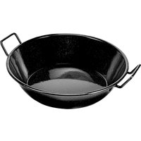 Royalford 32cm Enamel Wok Pan Induction Safe Shallow & Deep Frying in Black