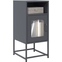 Berkfield Home Bedside Cabinet Anthracite 36x39x78 cm Cold-rolled Steel in Black | Size: 36 x 39 x 78 cm