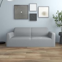 Berkfield Home 2-Seater Stretch Couch Slipcover Grey Polyester Jersey