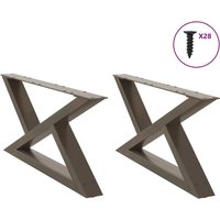 Berkfield Home Coffee Table Legs 2 pcs Natural Steel 70x(30-31.3) cm Steel in Brown